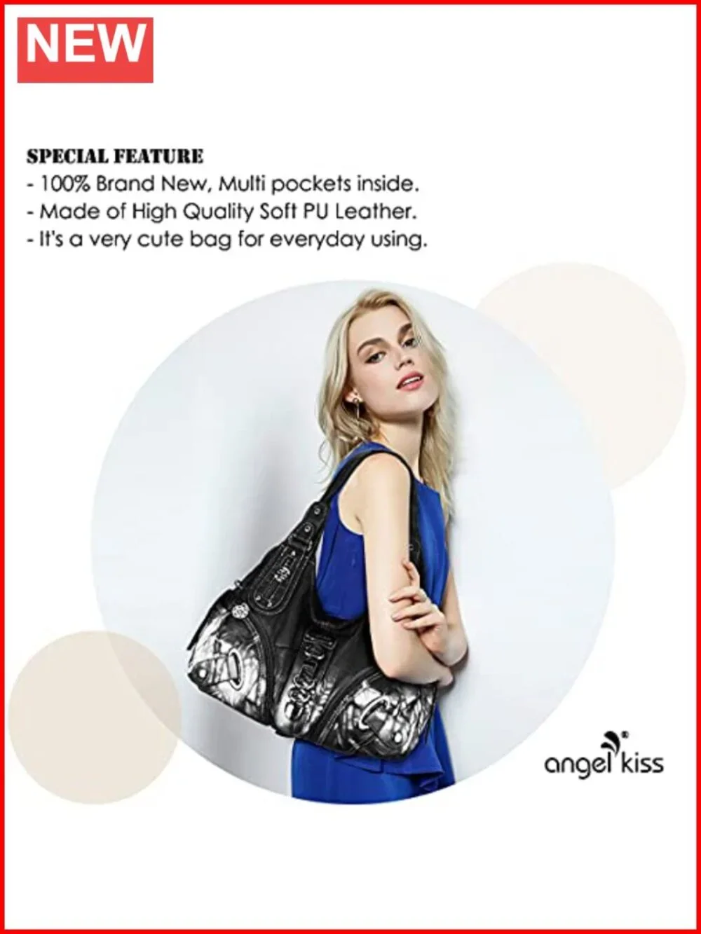 Washed PU Leather Hobo Bag with Adjustable Strap